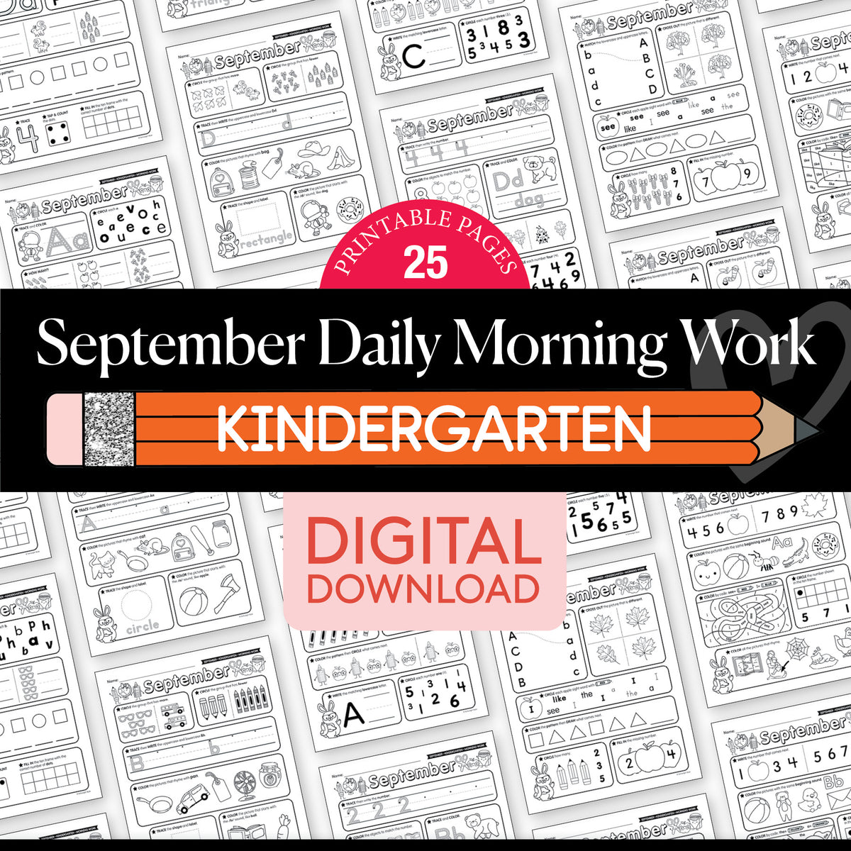 Kindergarten September Daily Morning Work