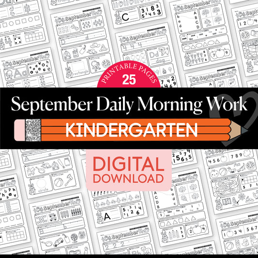 Kindergarten September Daily Morning Work