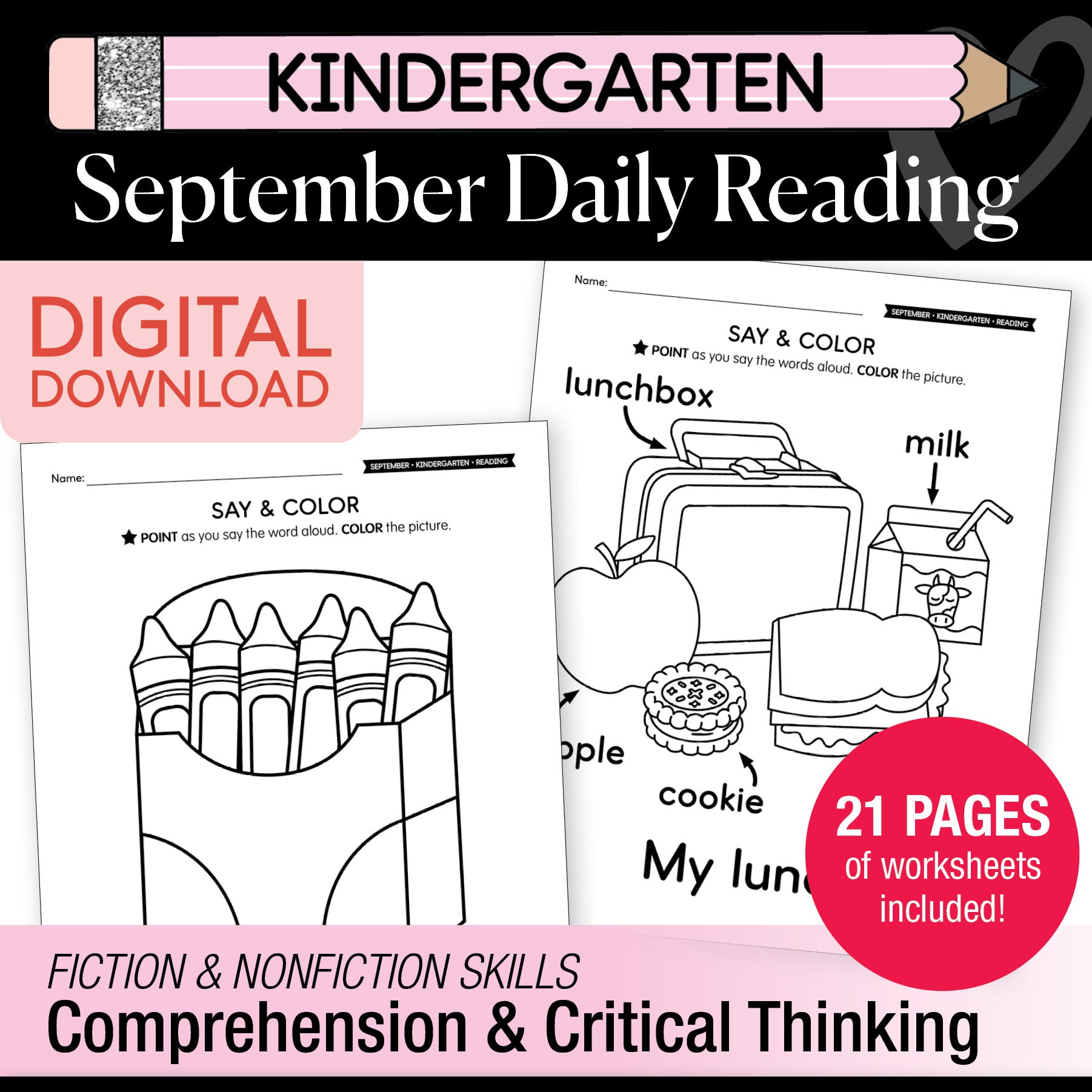 Kindergarten September Daily Reading