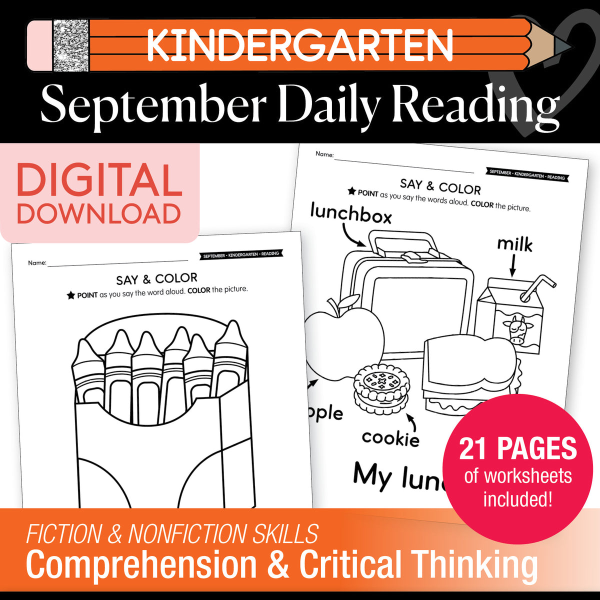 Kindergarten September Daily Reading