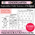 Load image into Gallery viewer, Kindergarten September Daily Science of Reading Worksheets
