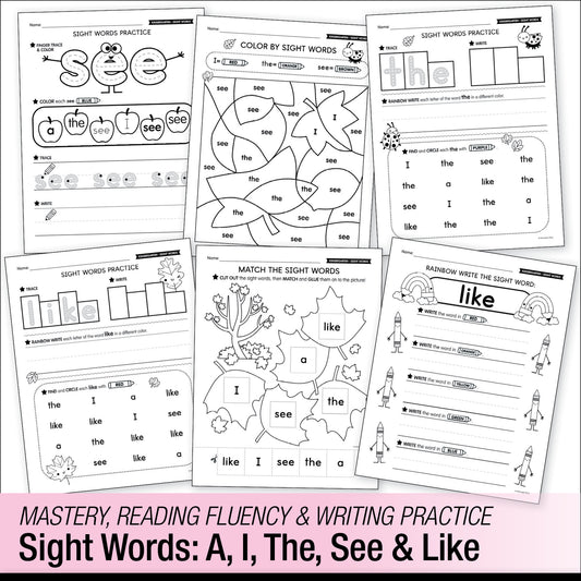Kindergarten September Daily Sight Words
