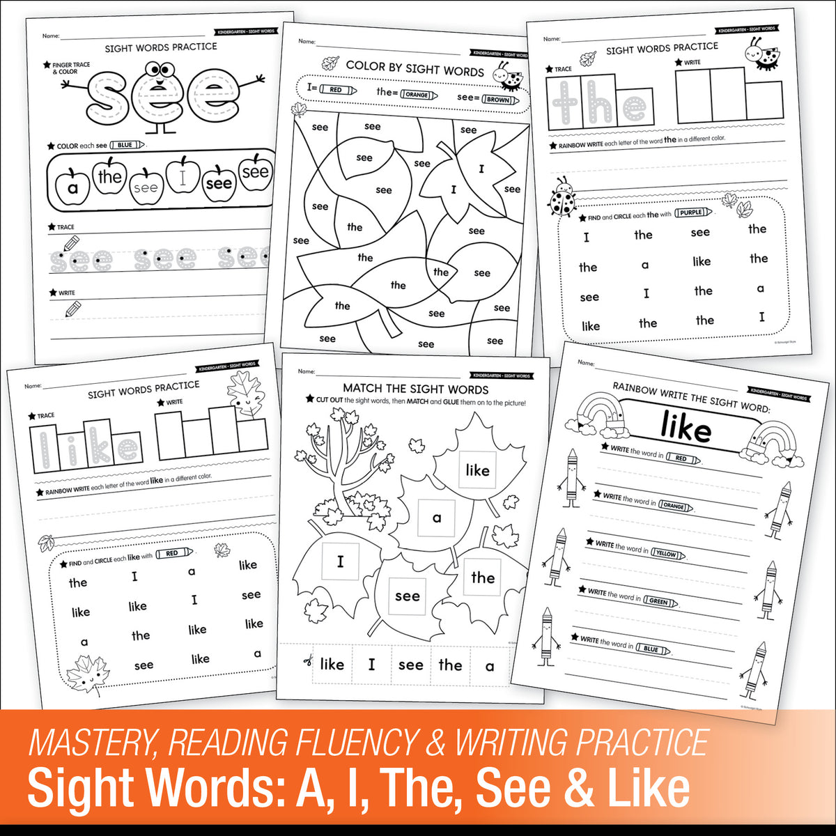 Kindergarten September Daily Sight Words