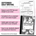 Load image into Gallery viewer, Kindergarten September Writing Worksheets
