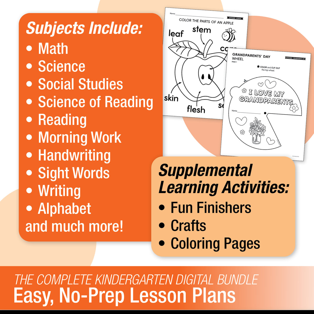 Printable Kindergarten September Thematic Unit Bundle