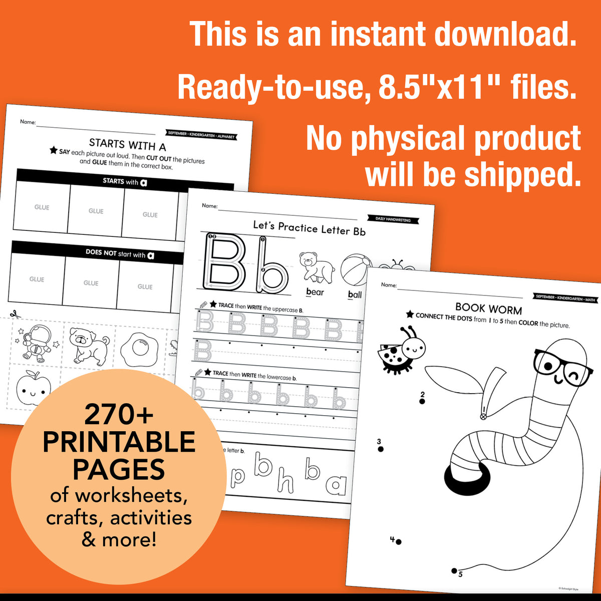 Printable Kindergarten September Thematic Unit Bundle