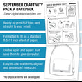 Load image into Gallery viewer, Printable September Pack a Backpack Craft
