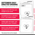 Load image into Gallery viewer, Preschool September Directed Drawing Worksheets
