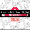 Load image into Gallery viewer, Preschool September Directed Drawing Worksheets
