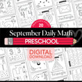 Load image into Gallery viewer, Preschool September Daily Math Worksheets

