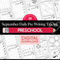 Load image into Gallery viewer, Preschool September Pre-Writing Tracing Worksheets
