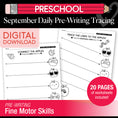 Load image into Gallery viewer, Preschool September Pre-Writing Tracing Worksheets
