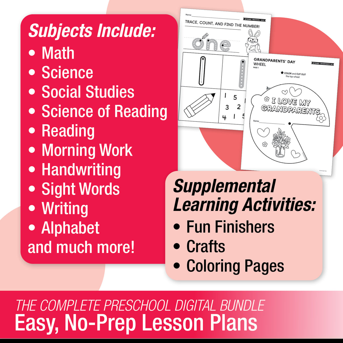Printable Preschool September Thematic Unit Bundle