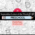 Load image into Gallery viewer, Printable Preschool September Letter of the Week (A-D)
