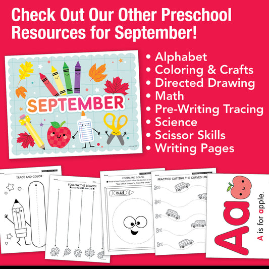 Printable Preschool September Letter of the Week (A-D)