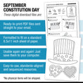 Load image into Gallery viewer, Printable Preschool & Kindergarten Constitution Day Worksheets, Activities, & Coloring Pages

