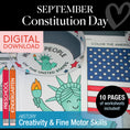 Load image into Gallery viewer, Printable Preschool & Kindergarten Constitution Day Worksheets, Activities, & Coloring Pages
