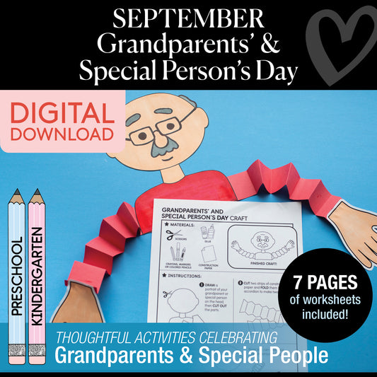 Printable Preschool & Kindergarten Grandparents' Day & Special Person's Day Crafts & Craftivities