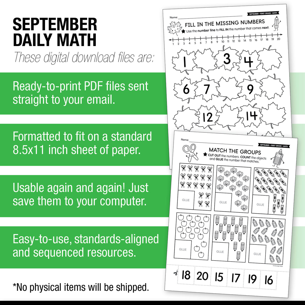 First Grade September Writing Bundle