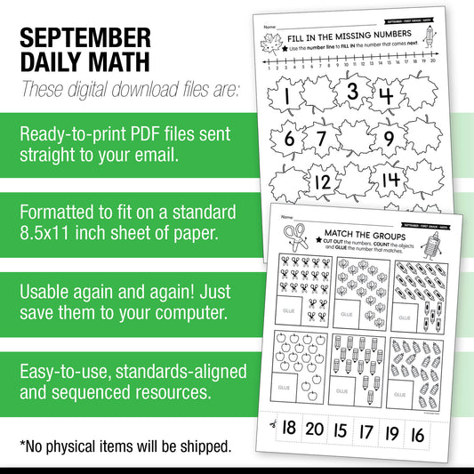 First Grade September Writing Bundle