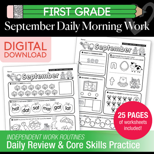 First Grade September Daily Morning Work