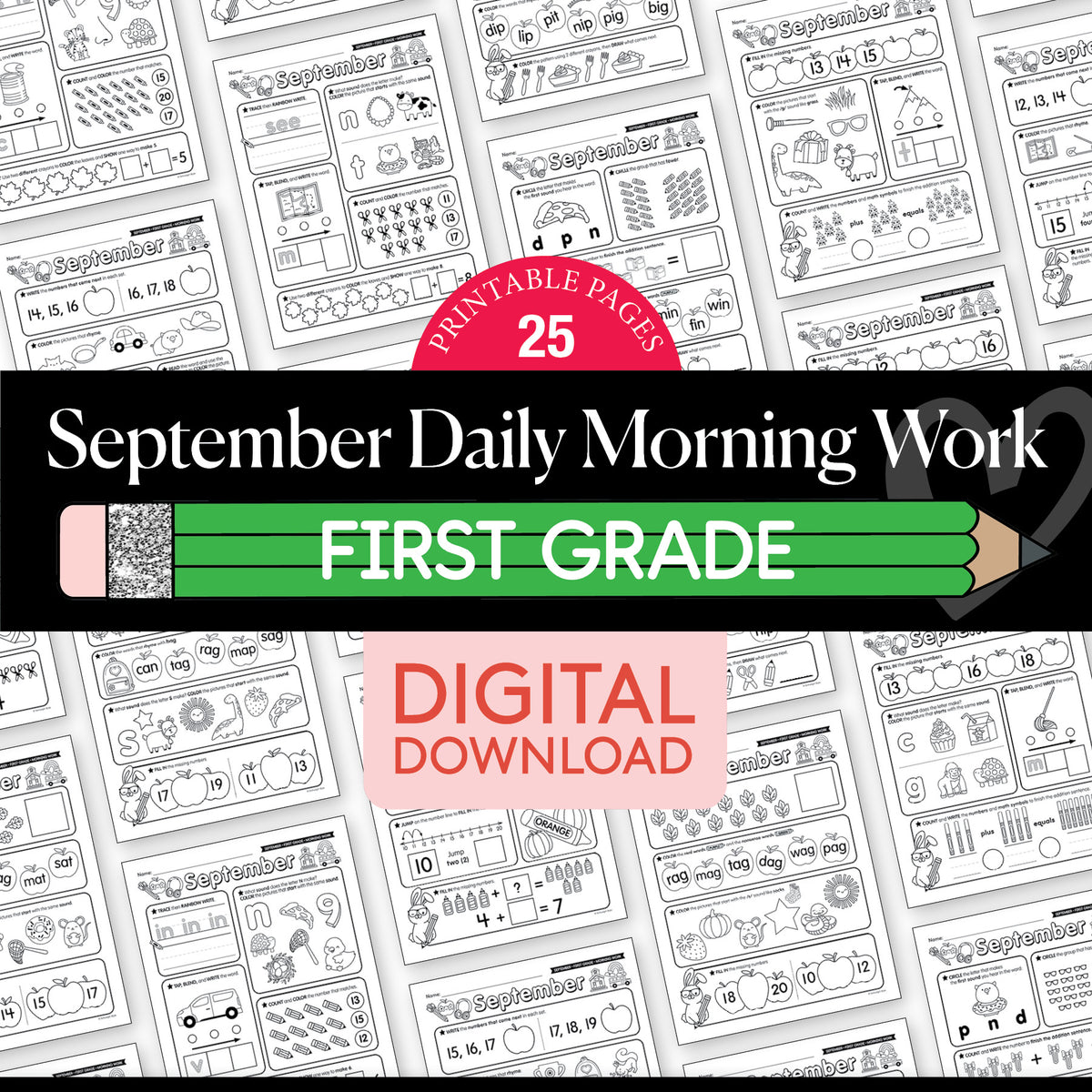 First Grade September Daily Morning Work