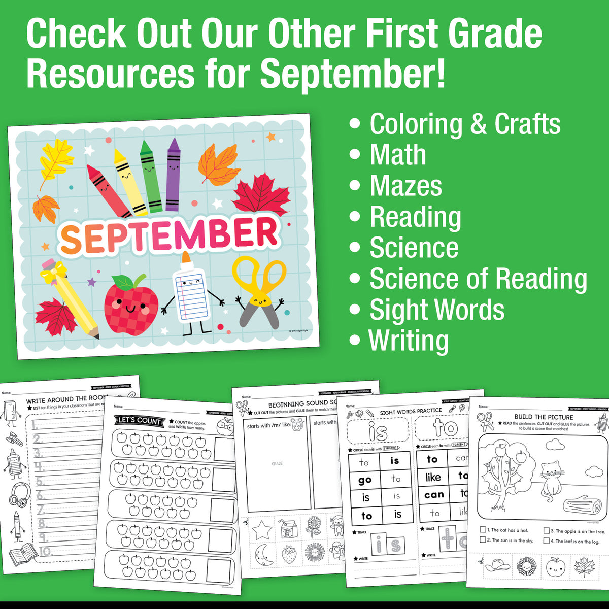 First Grade September Daily Morning Work
