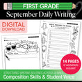Load image into Gallery viewer, First Grade September Daily Writing Worksheets
