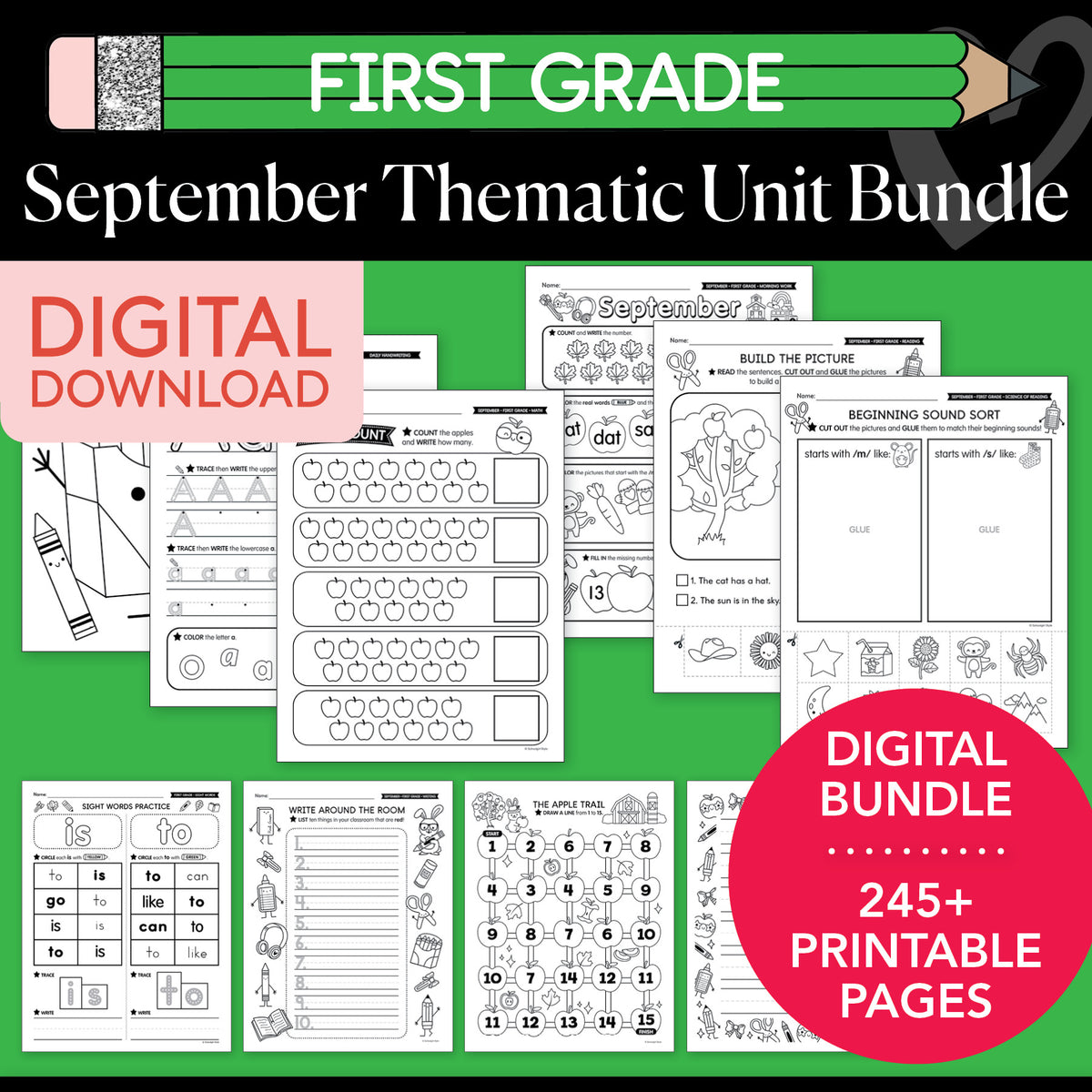 First Grade September Thematic Unit Bundle