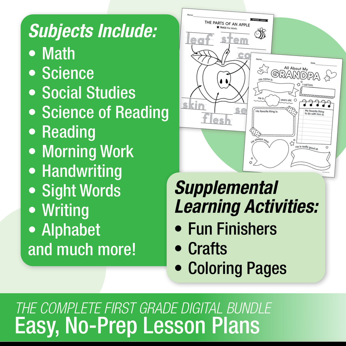 First Grade September Thematic Unit Bundle