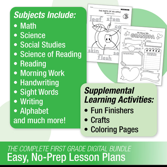 First Grade September Thematic Unit Bundle