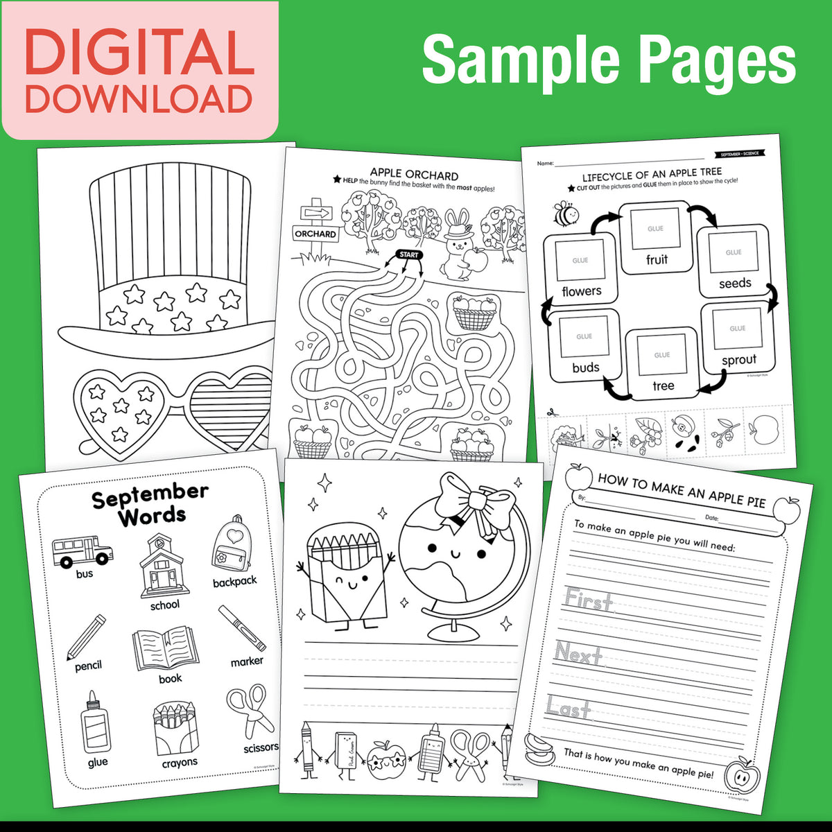First Grade September Thematic Unit Bundle