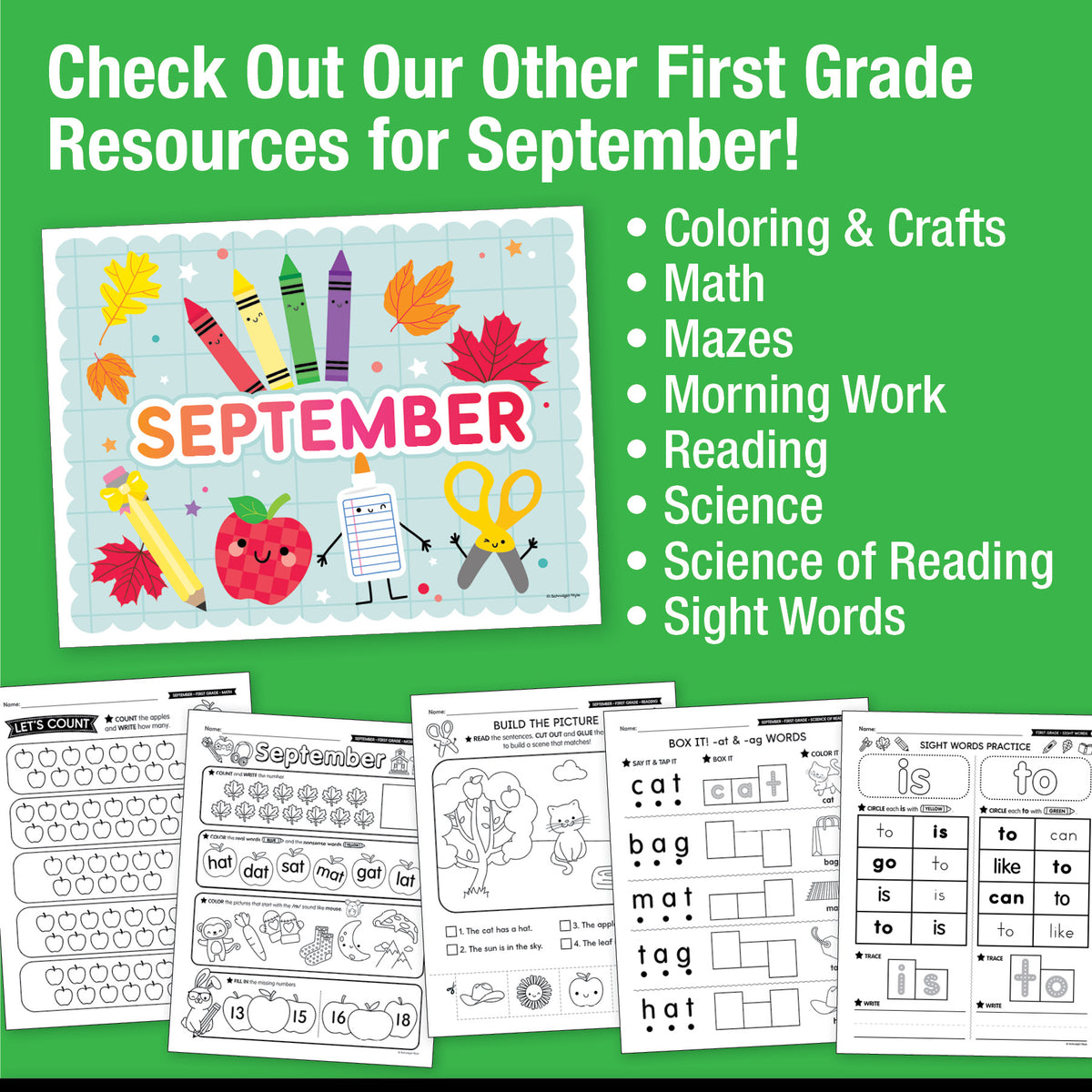 First Grade September Writing Bundle