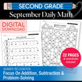 Load image into Gallery viewer, Second Grade September Daily Math Worksheets
