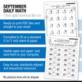 Load image into Gallery viewer, Second Grade September Daily Math Worksheets
