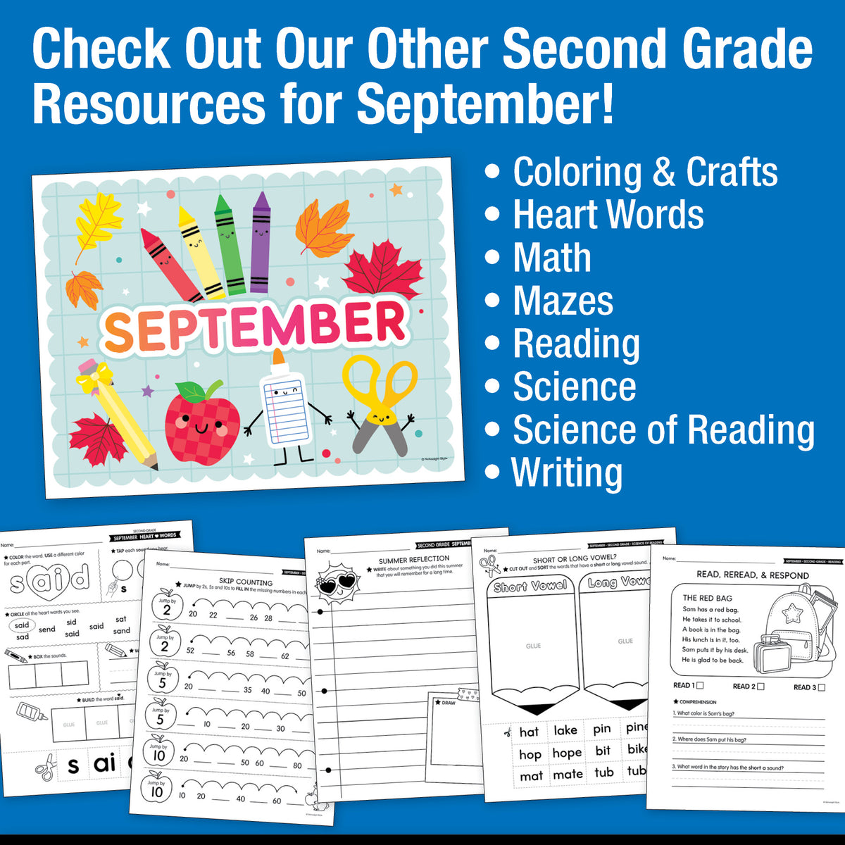 Second Grade September Daily Morning Work