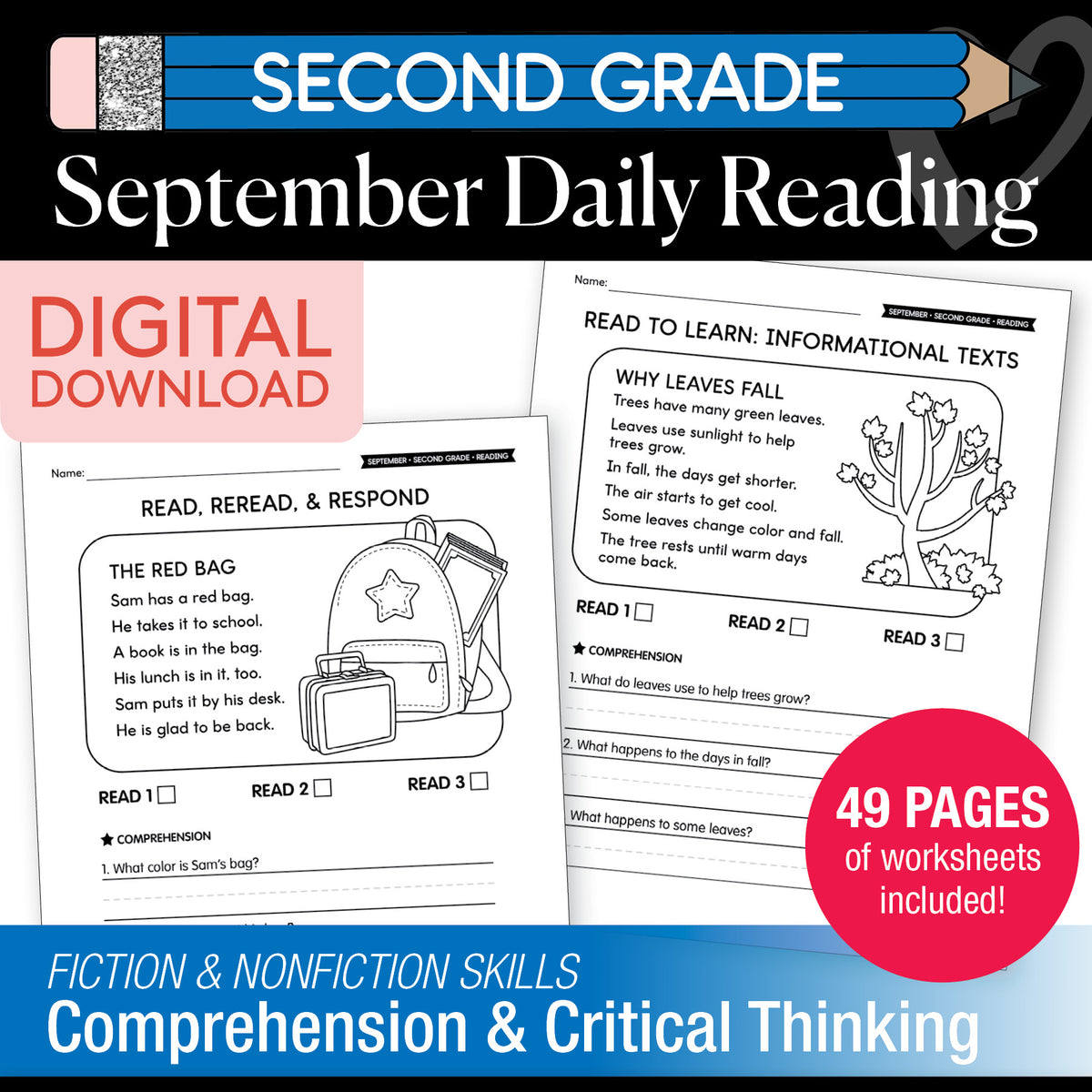 Second Grade September Daily Reading