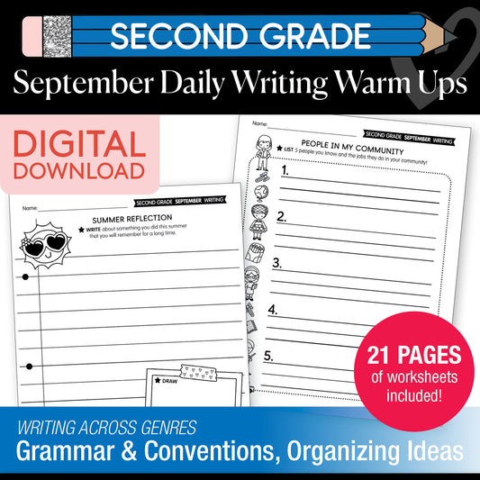 Second Grade September Daily Writing