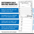 Load image into Gallery viewer, Second Grade September Daily Writing
