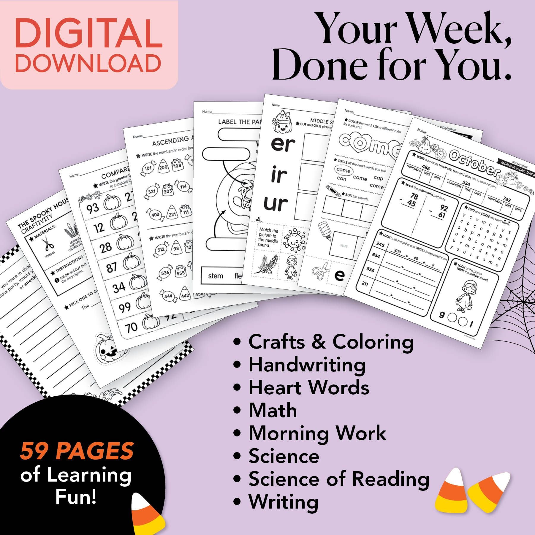 Printable Second Grade October Week 2 Resources