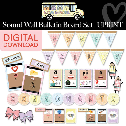 Printable Sound Wall Bulletin Board Set | A Year In Pastel