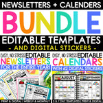 Editable Classroom Newsletters & 2024-2025 Monthly Calendars Templates BUNDLE