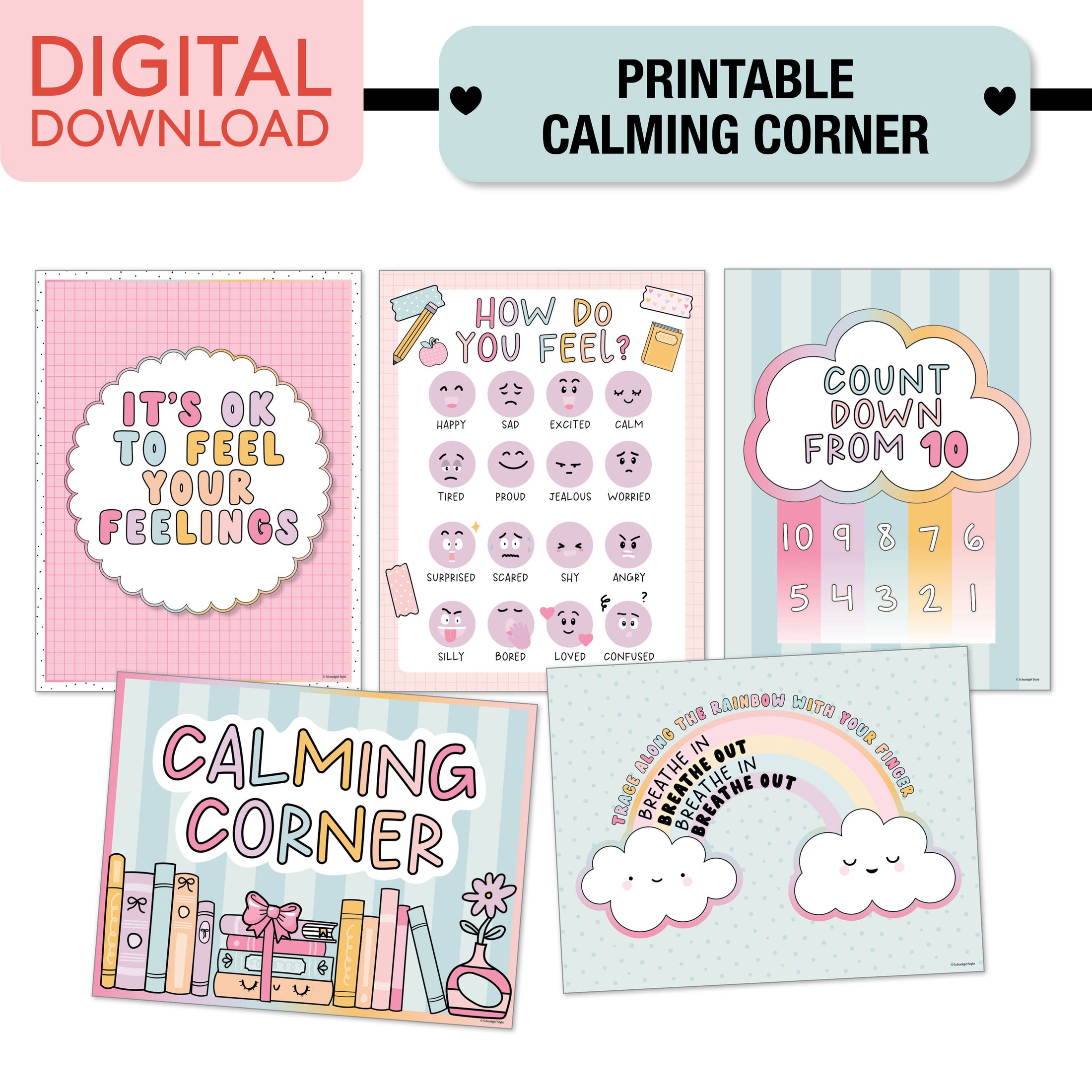 No Prep No Cut Classroom Decor Bundle | Pastel Pages