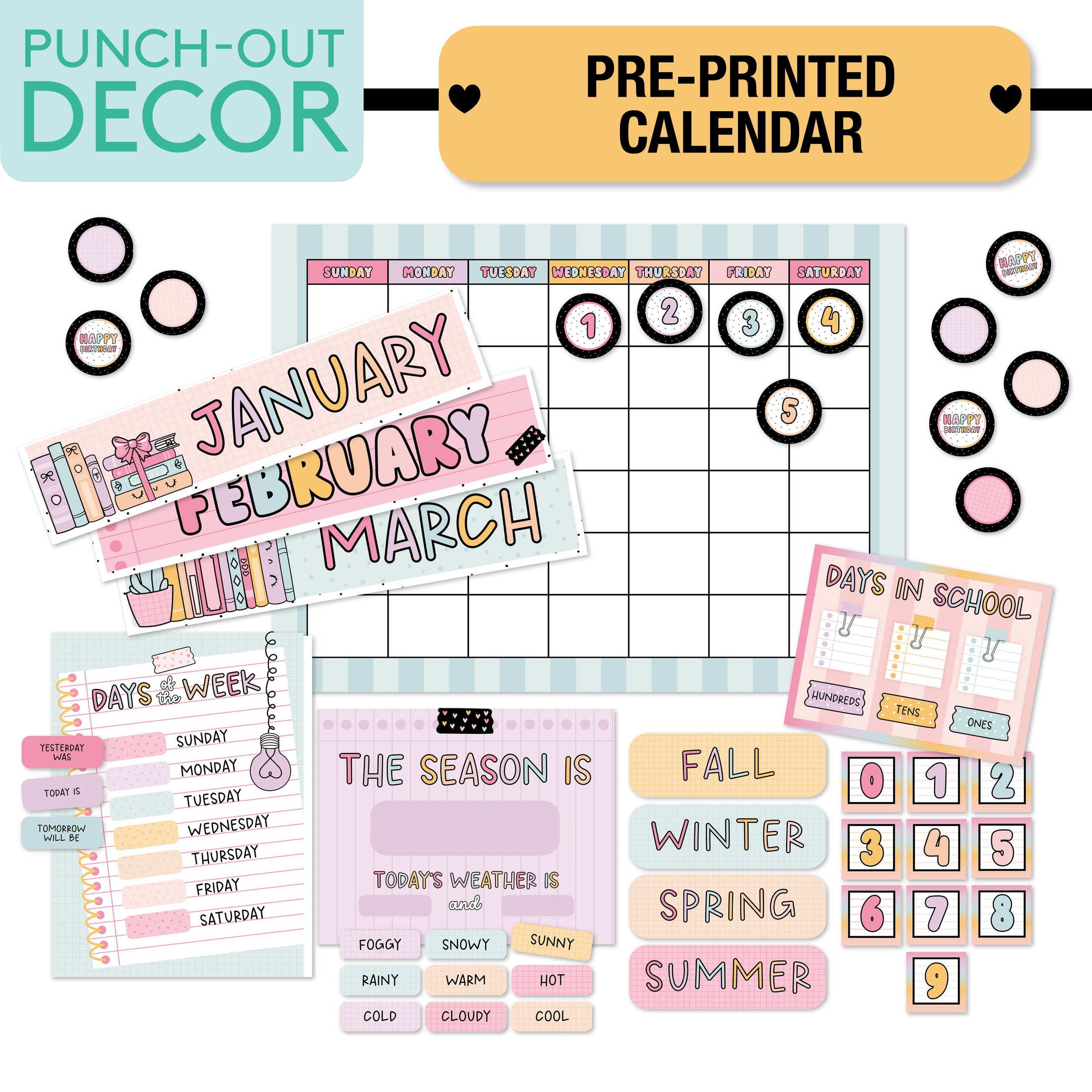 No Prep No Cut Classroom Decor Bundle | Pastel Pages