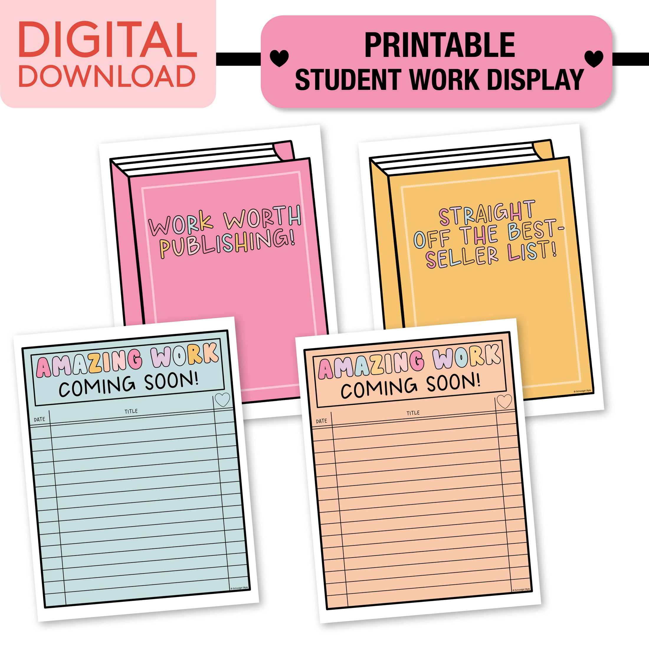 No Prep No Cut Classroom Decor Bundle | Pastel Pages