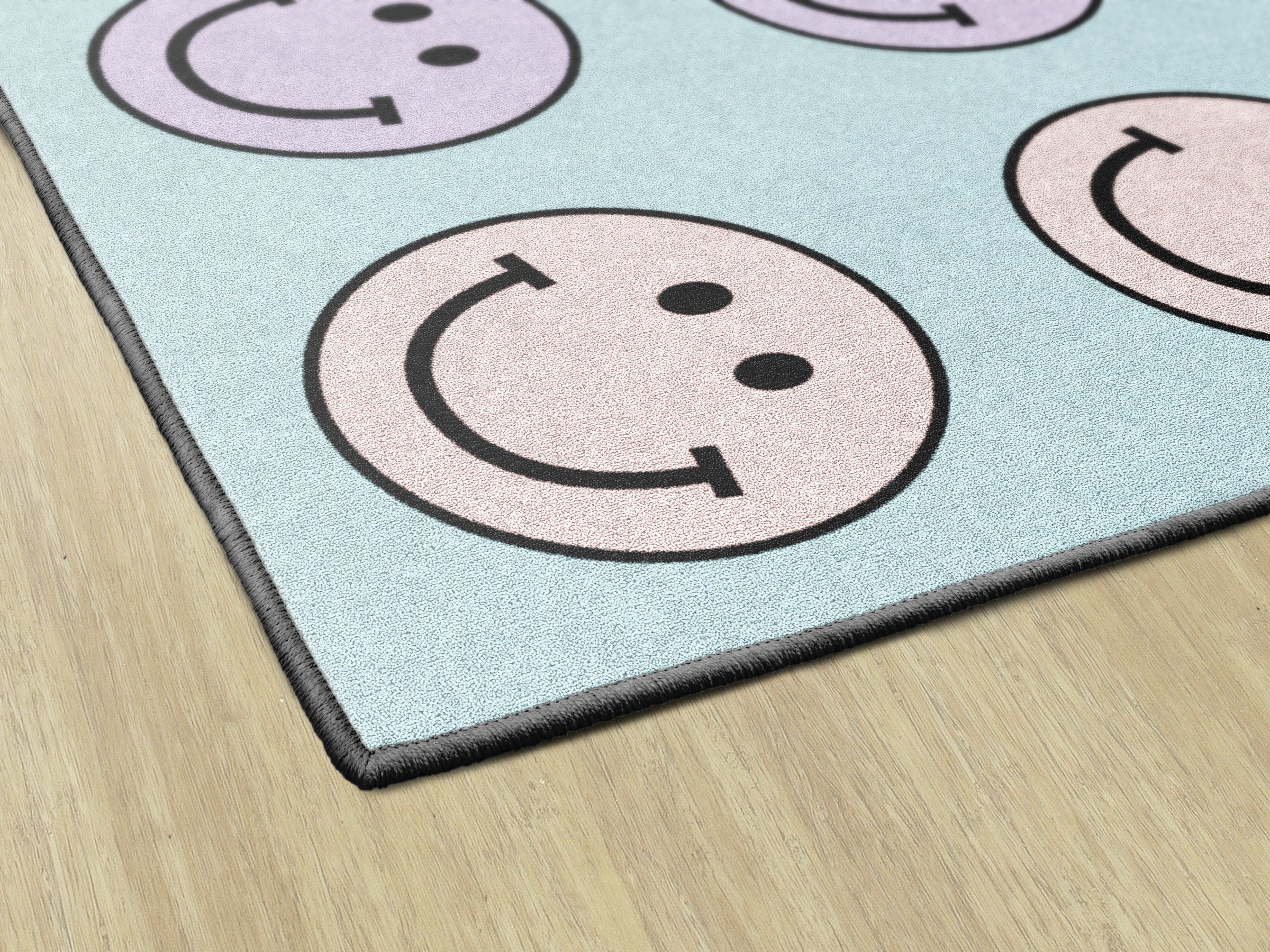 Pastel Rainbow Smileys | Sit Spot Rug | Seating Rug | Classroom Rug ...