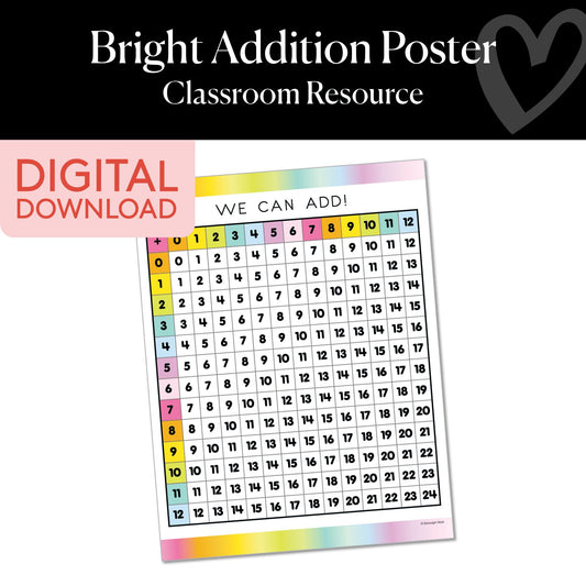 Printable Bright Addition Poster