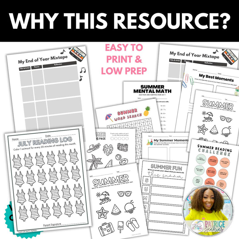 End of Year: Activity Pack LOW PREP