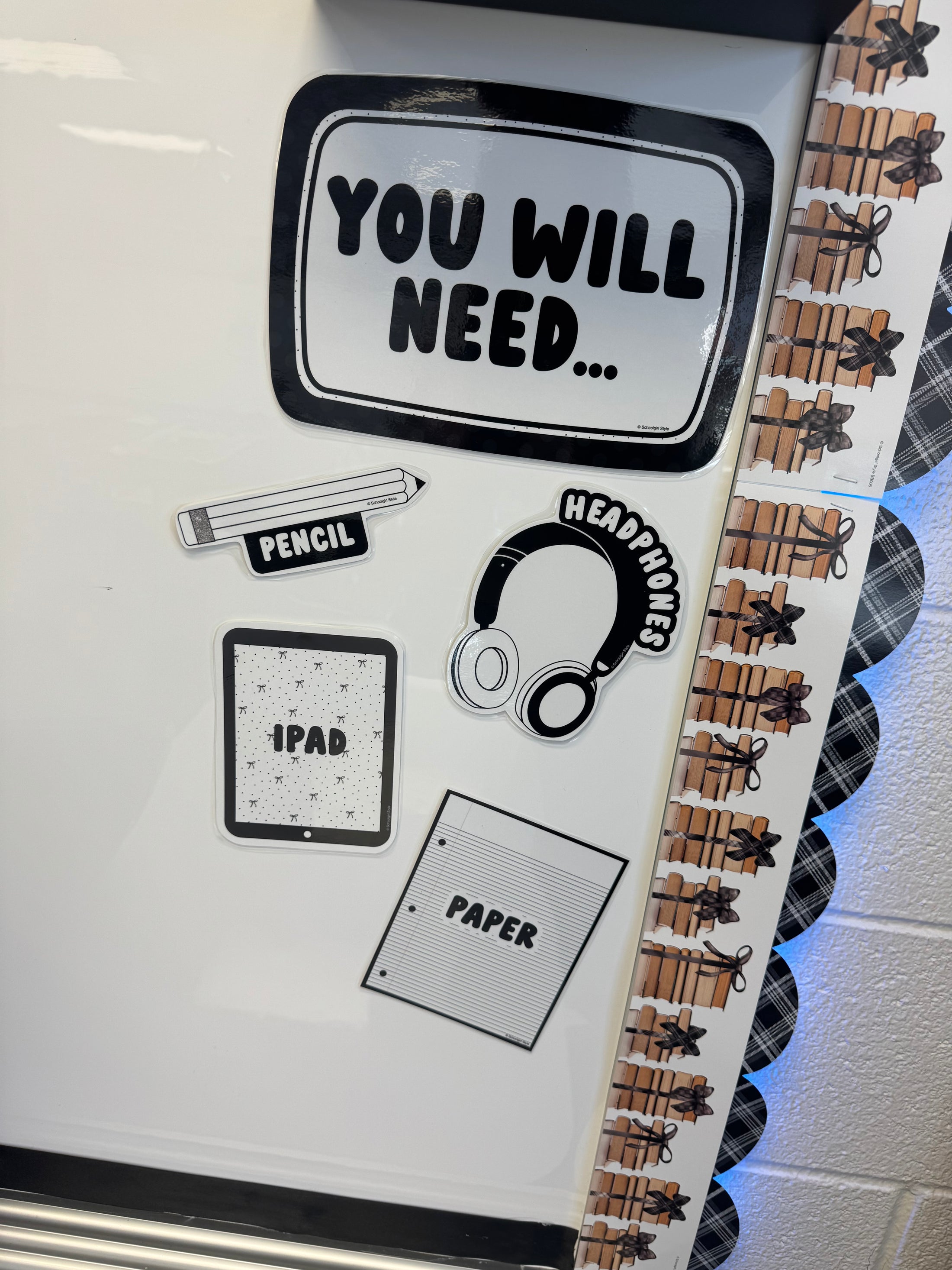 Printable Black and White Visual Supplies | Books and Bows