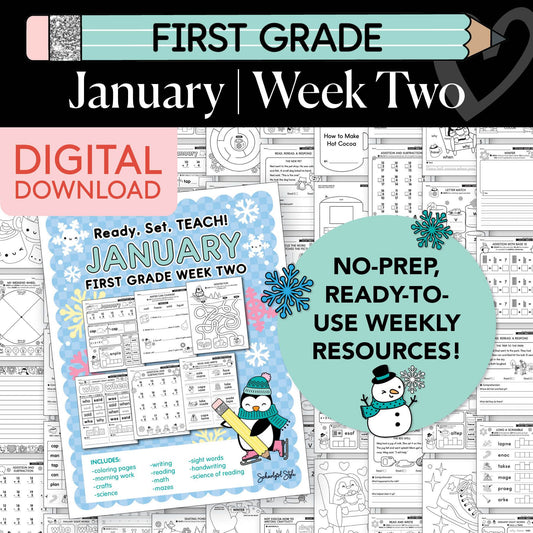 Printable First Grade January Week 2 Resources
